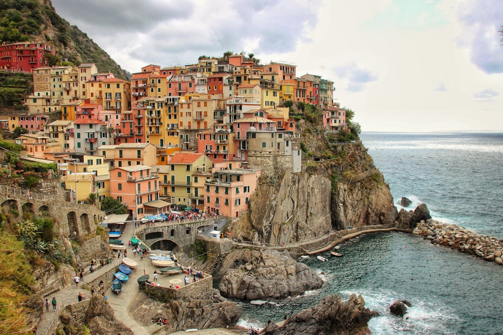 Cinque Terre on the edge of a cliff by the ocean