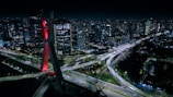 a city with a tall tower