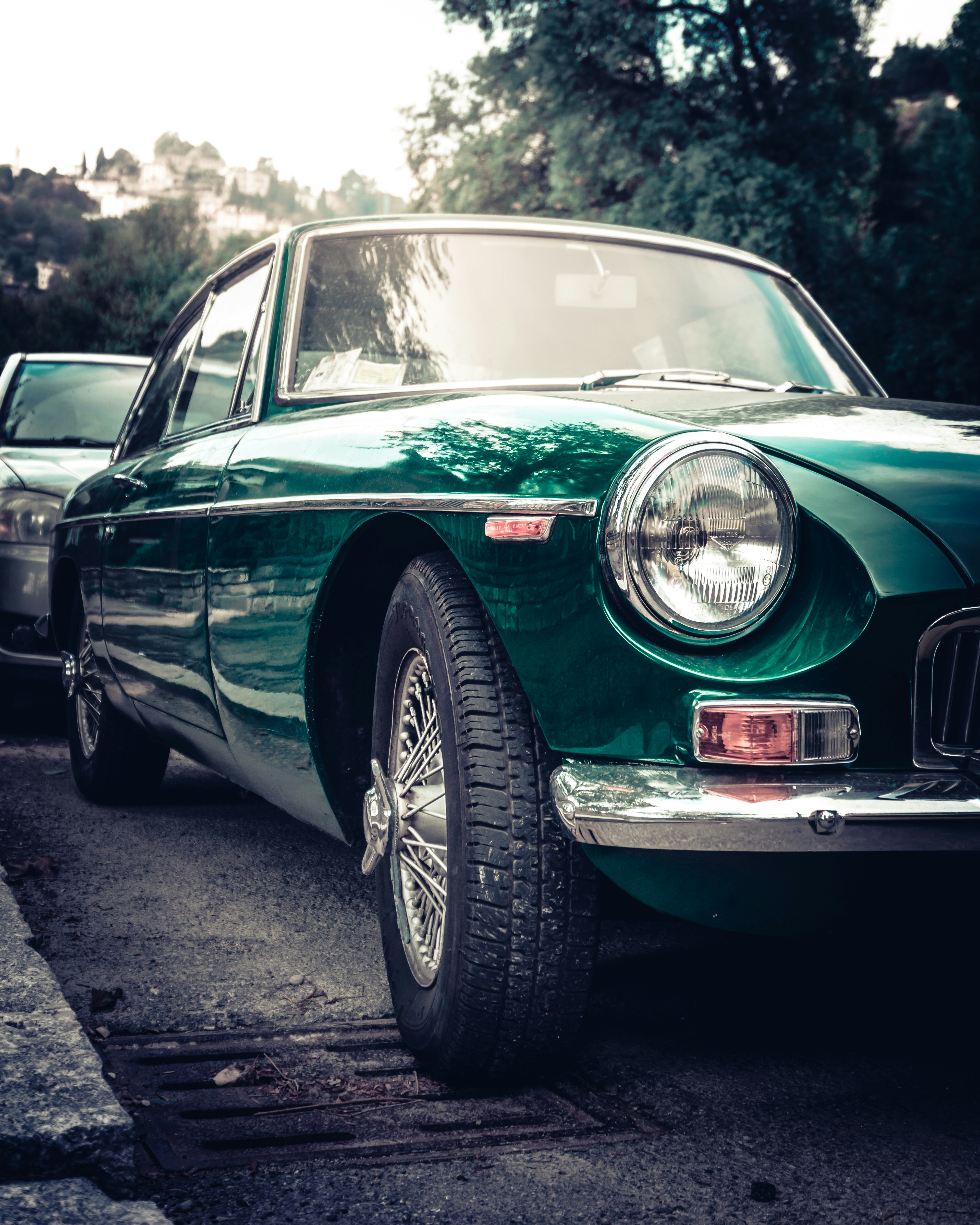 Classic car in a garage