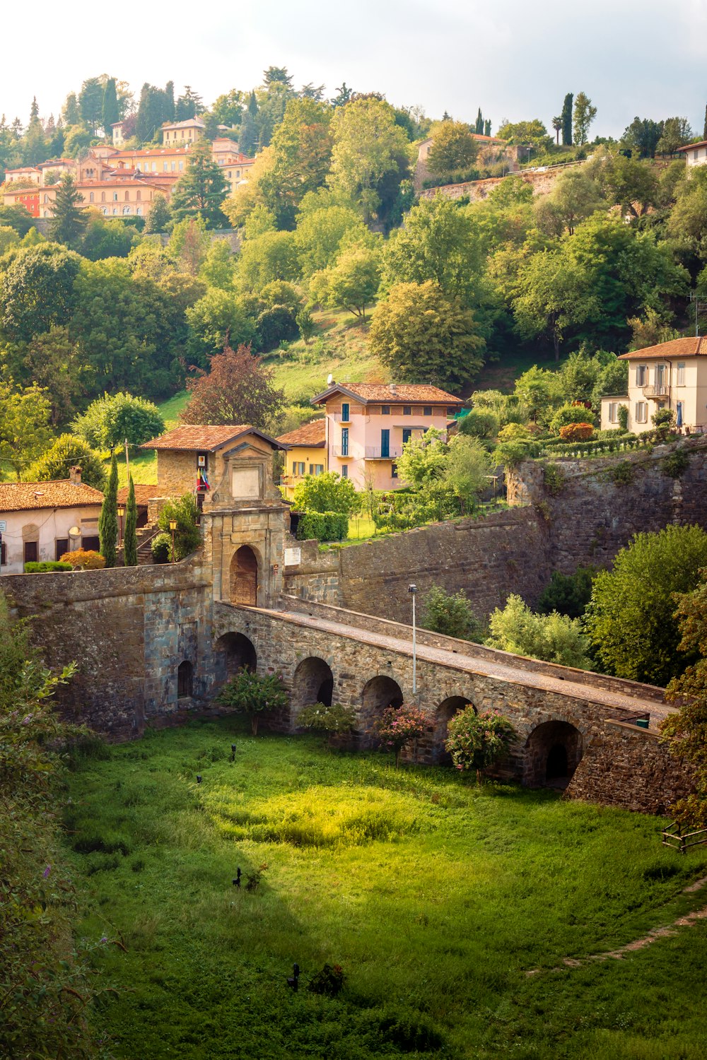 a bridge over a river