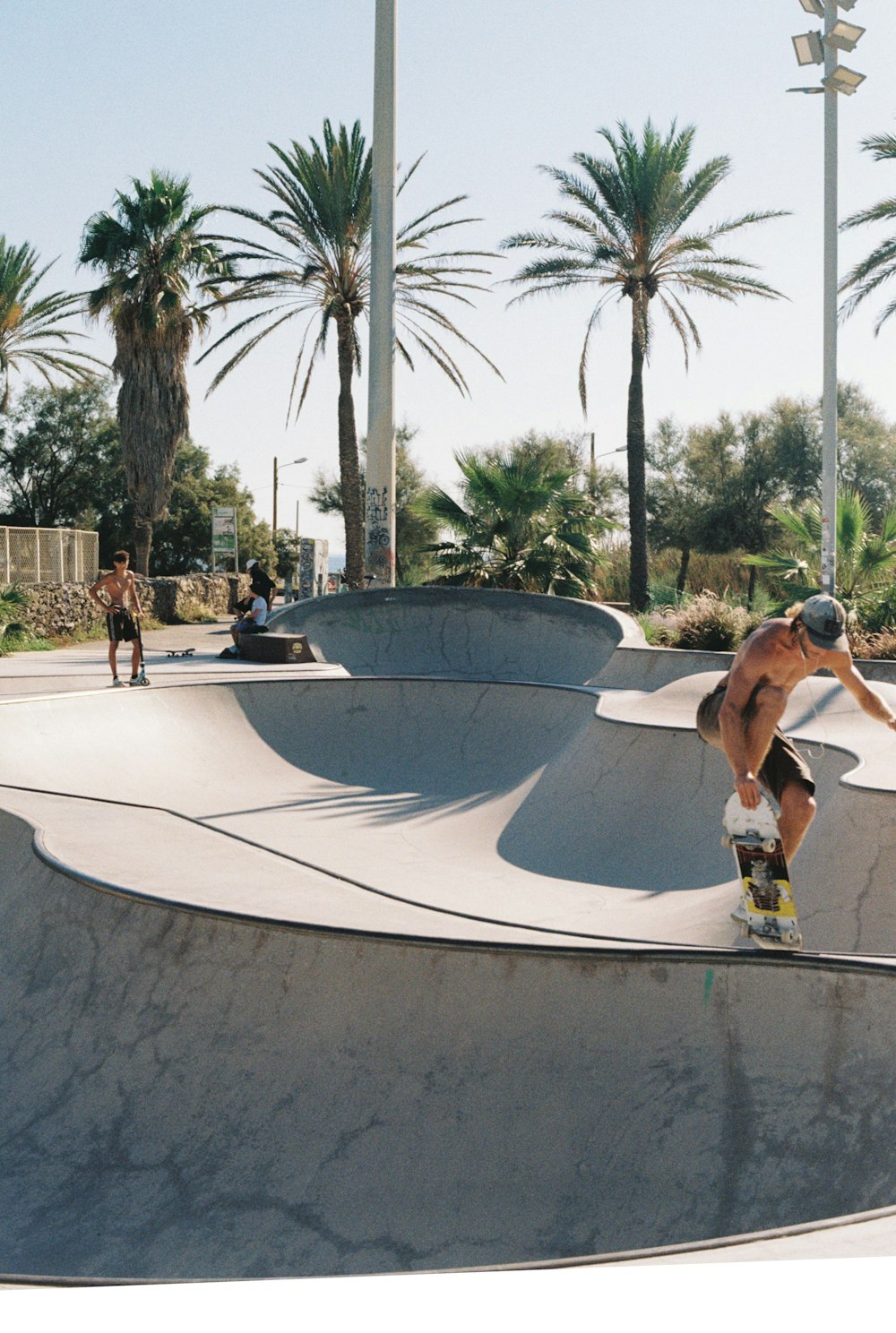 a man skating on a ramp