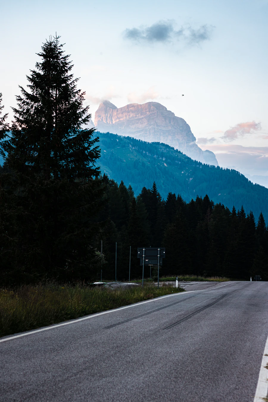Winding mountain road through the Italian Dolomites