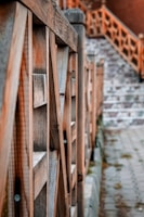 Close-up of a finely crafted wooden staircase railing on Nantucket.