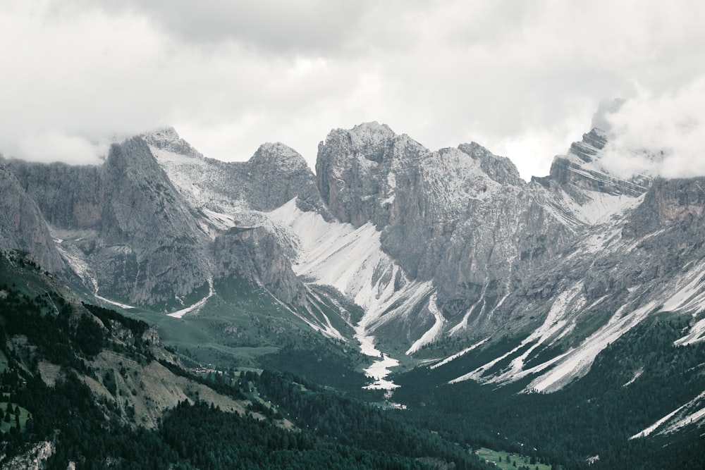 a mountain with snow