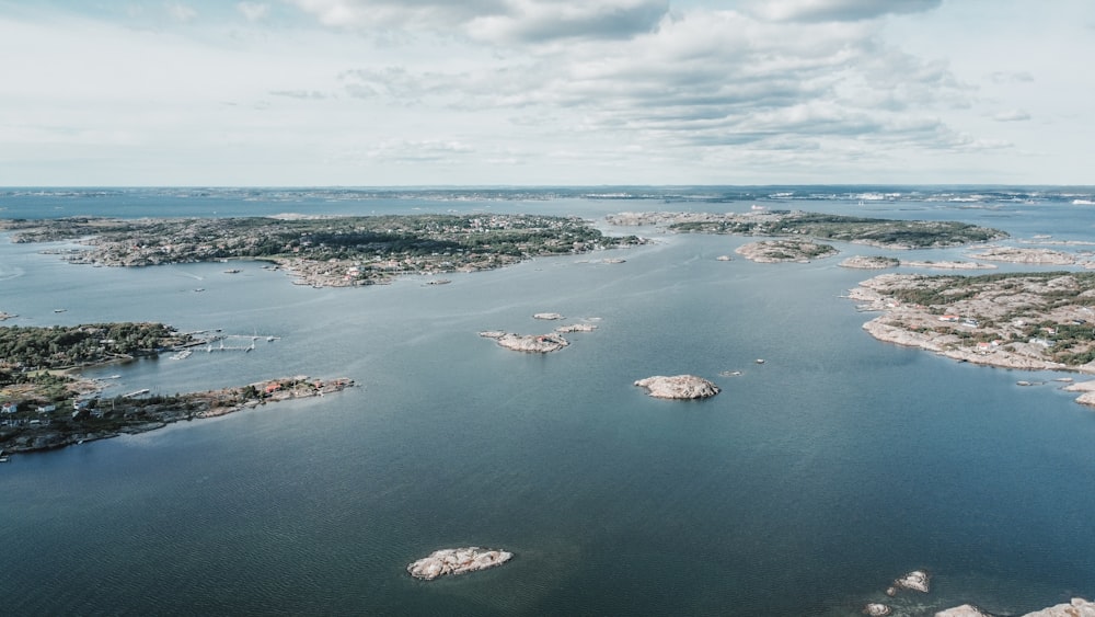 an aerial view of an island