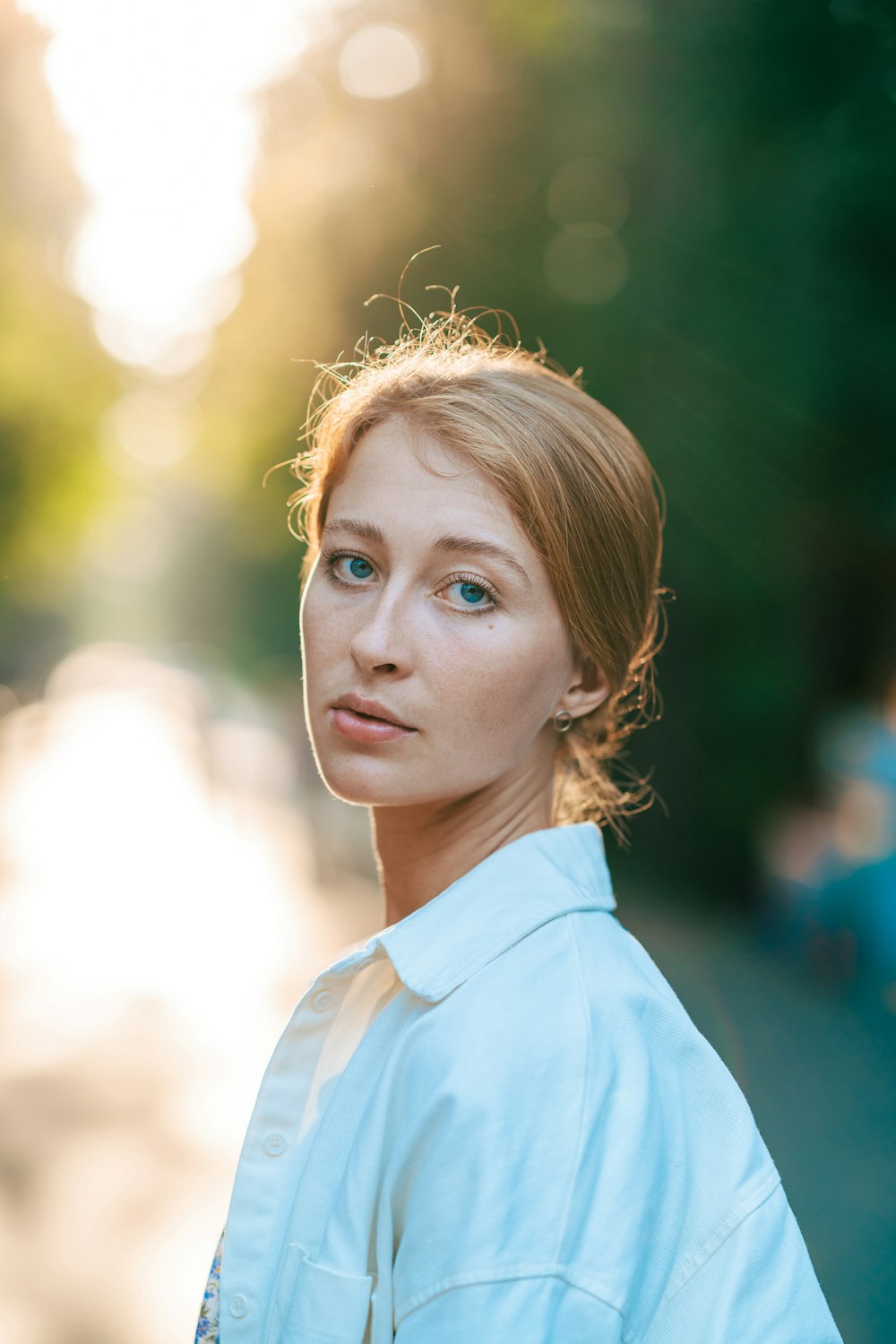 a woman with blonde hair