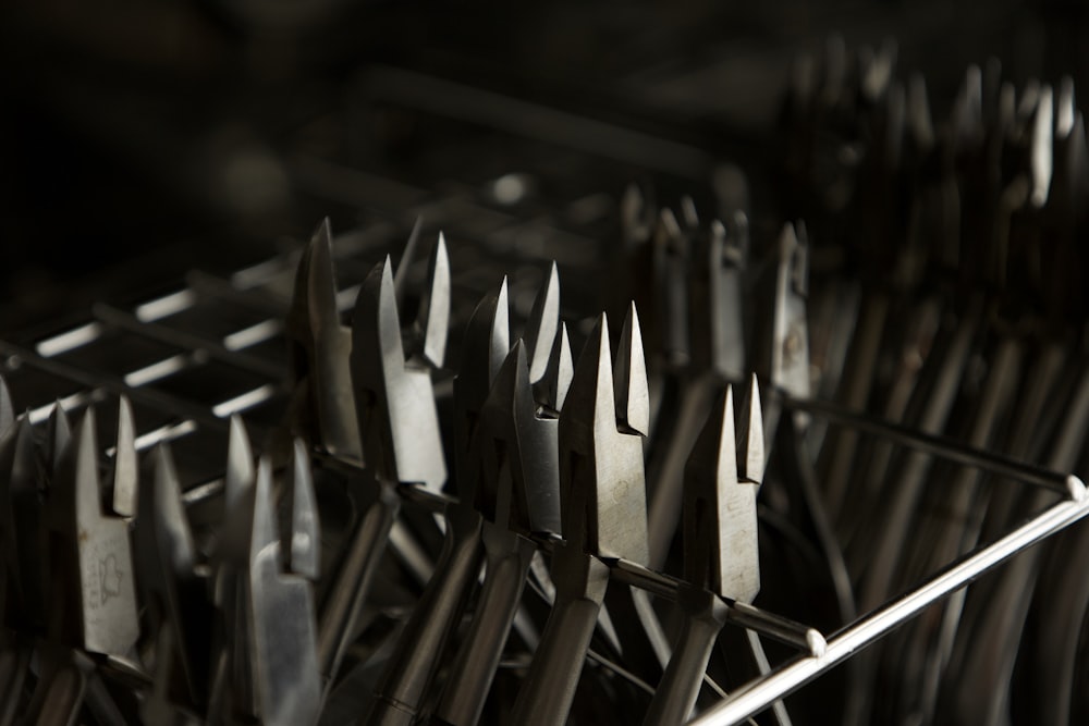 a close-up of a bunch of knives