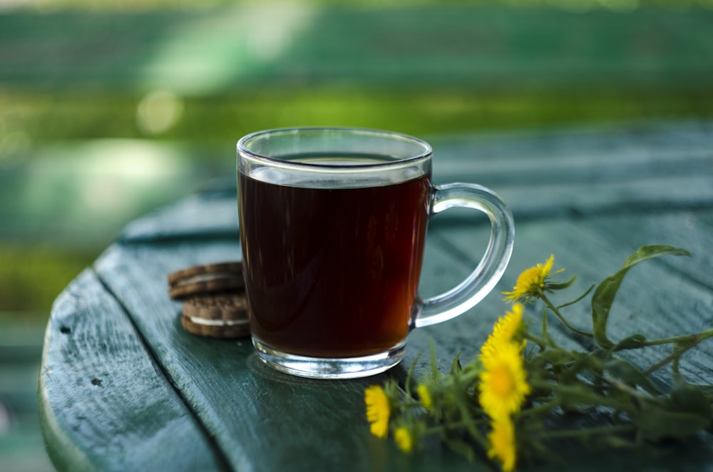 a cup of tea on a table