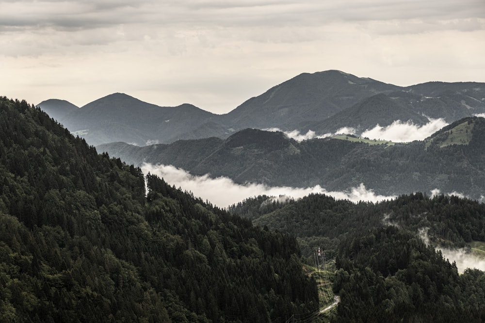 a mountain range with a river running through it