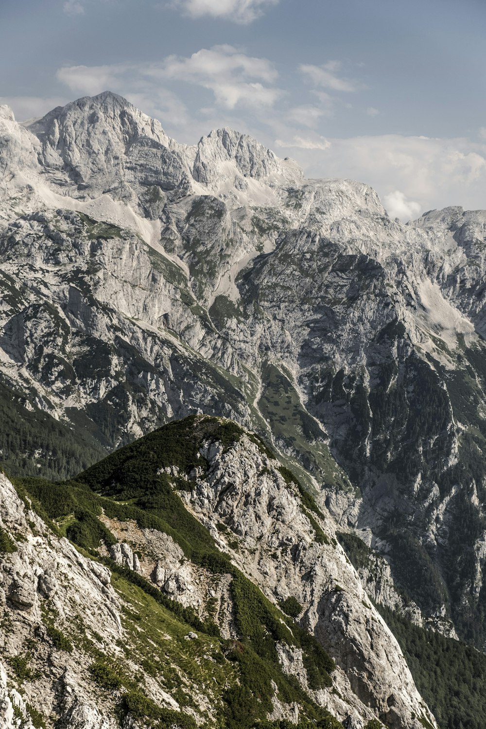 a mountain with snow