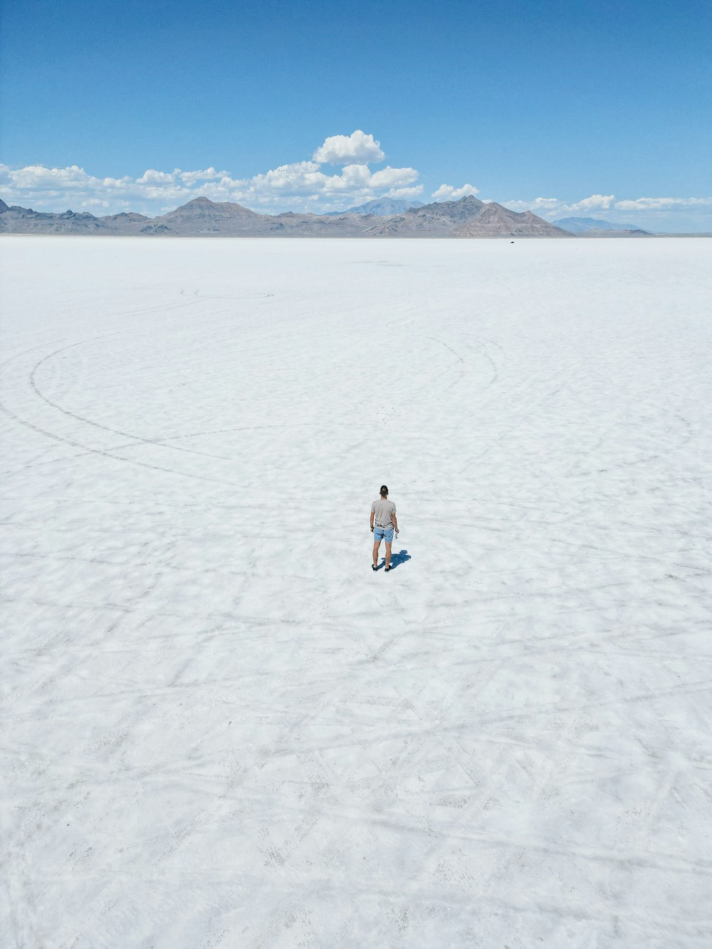 a person standing in a snowy area