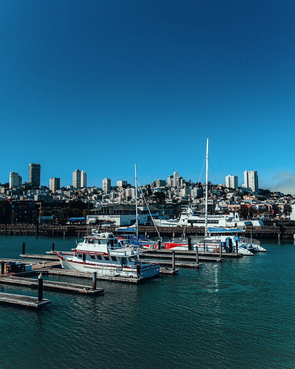 boats docked at a pier