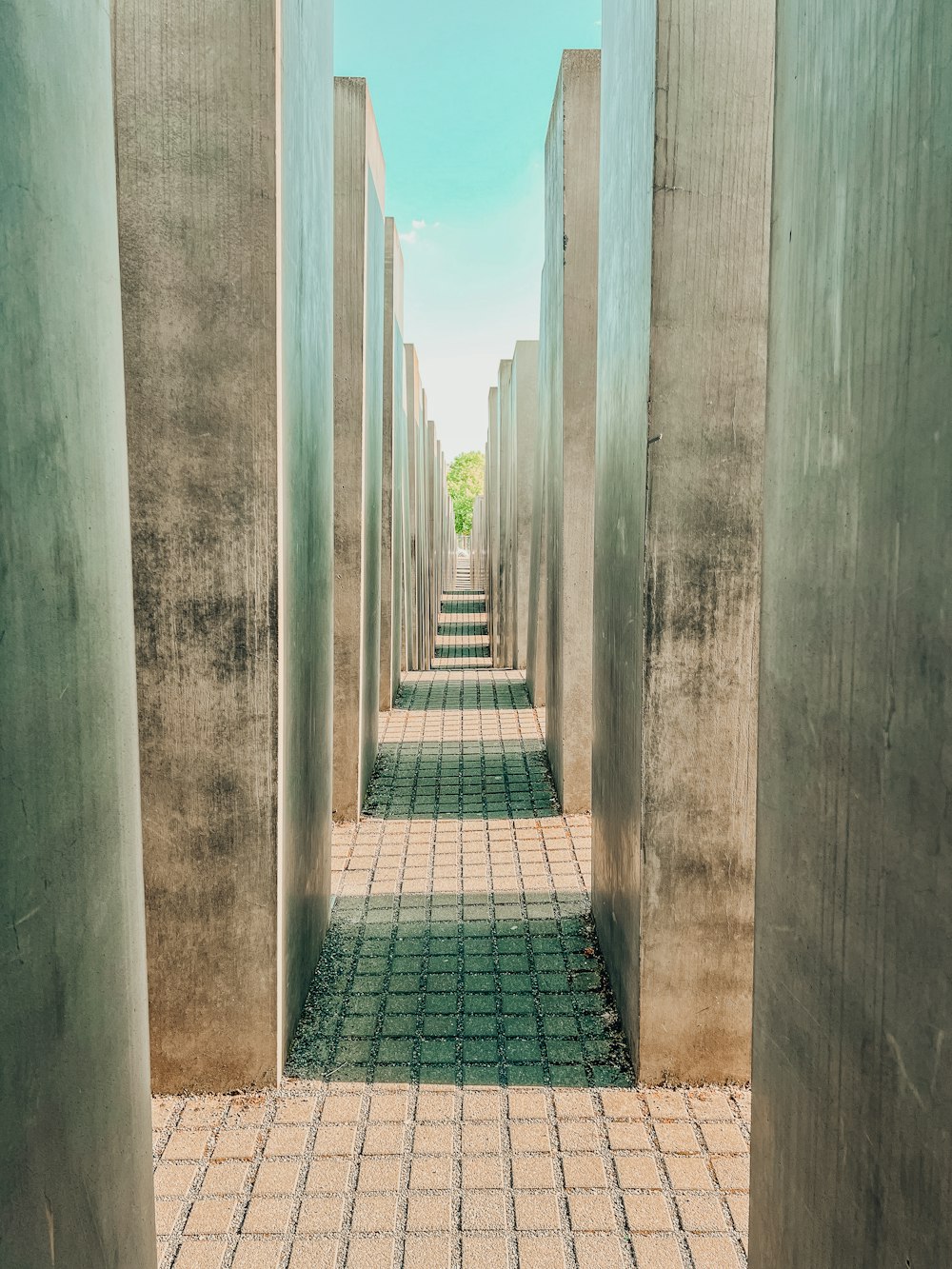 a walkway between two buildings