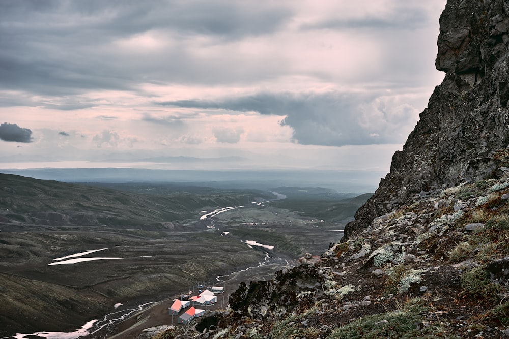 a view of a city from a cliff