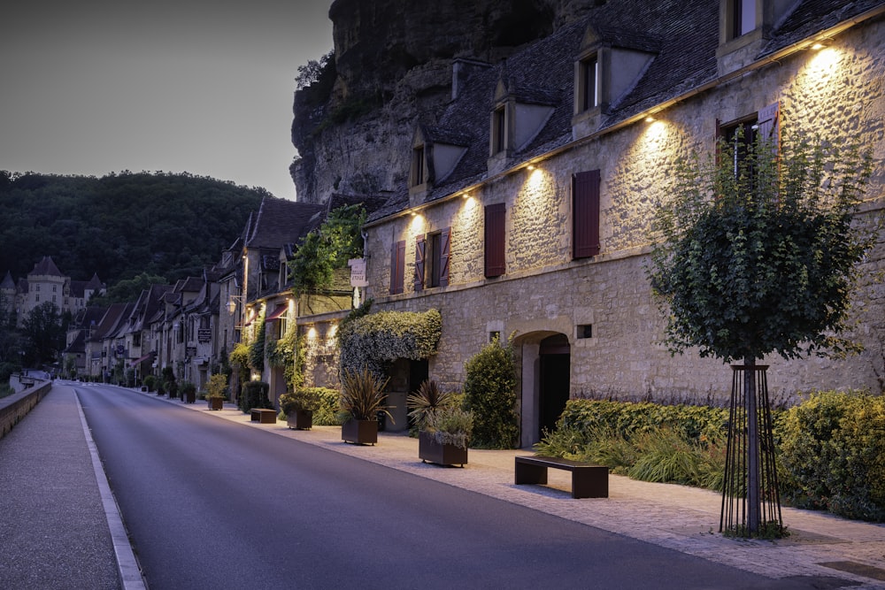 a street with buildings on the side