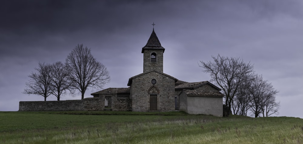 a church with a tower