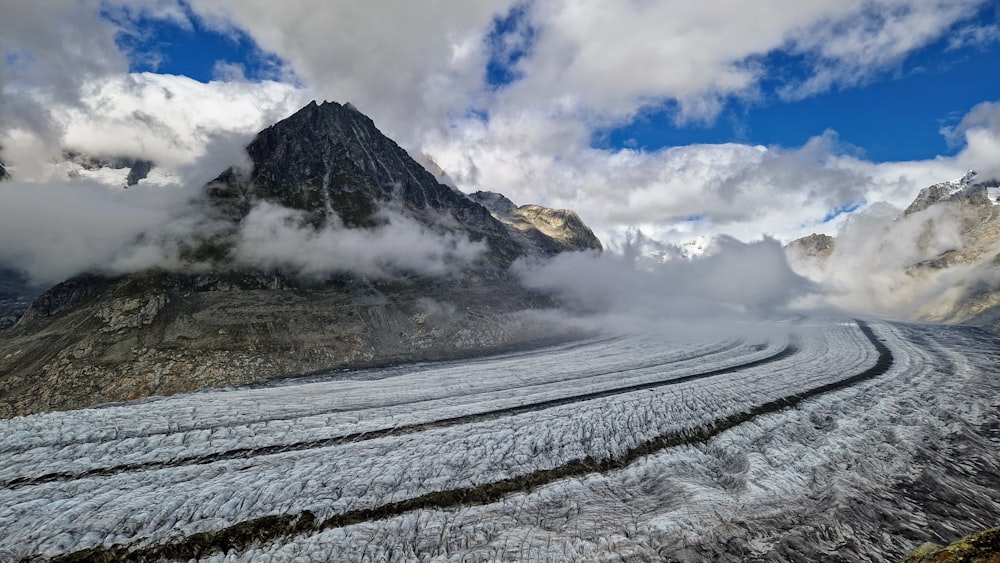 a snowy mountain road