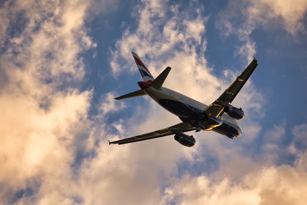 a plane flying in the sky