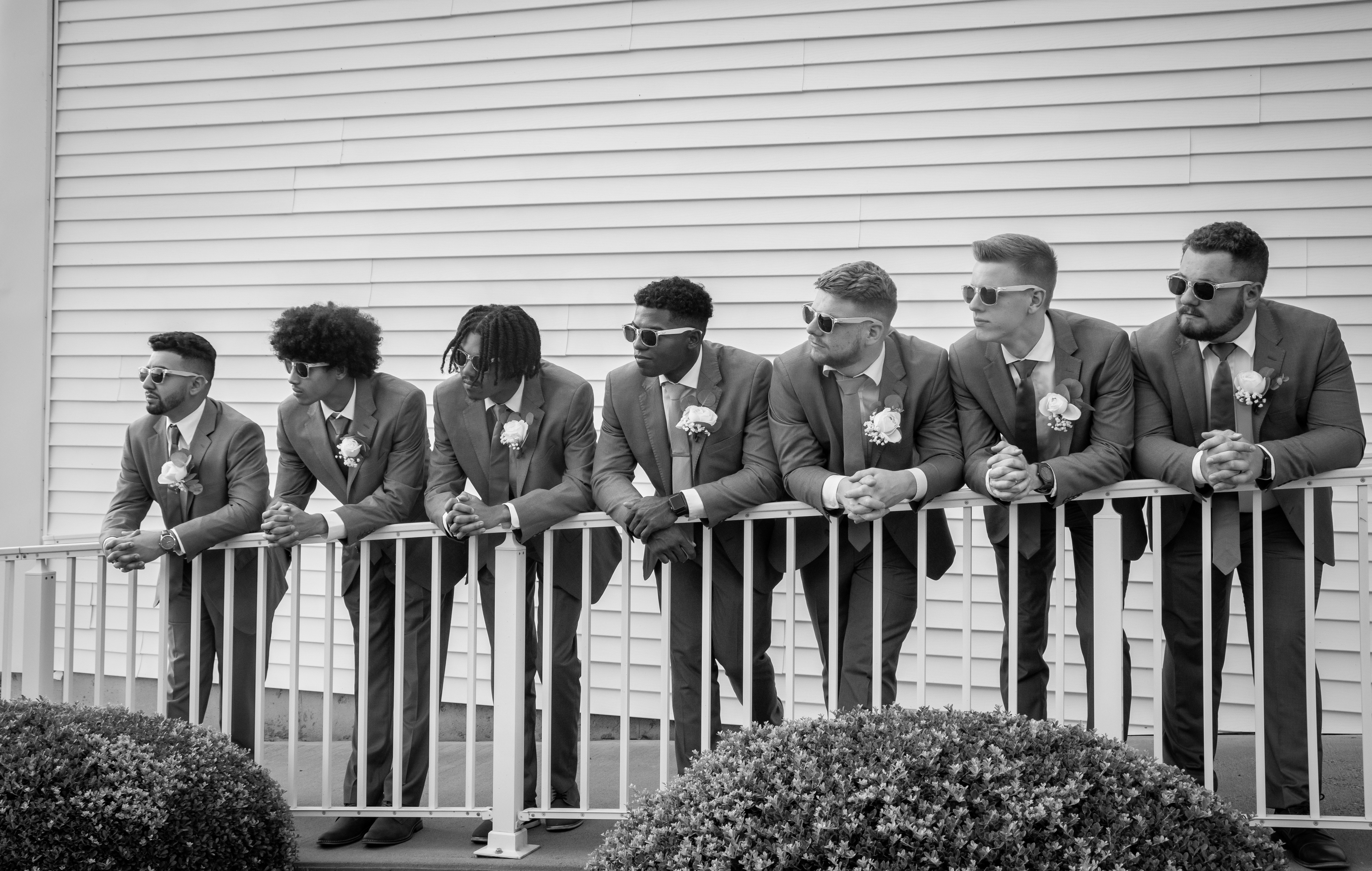Groomsmen in tuxedos on wedding day coordinated by Best Man — wedding party duties guide by Prévu Events and Design
