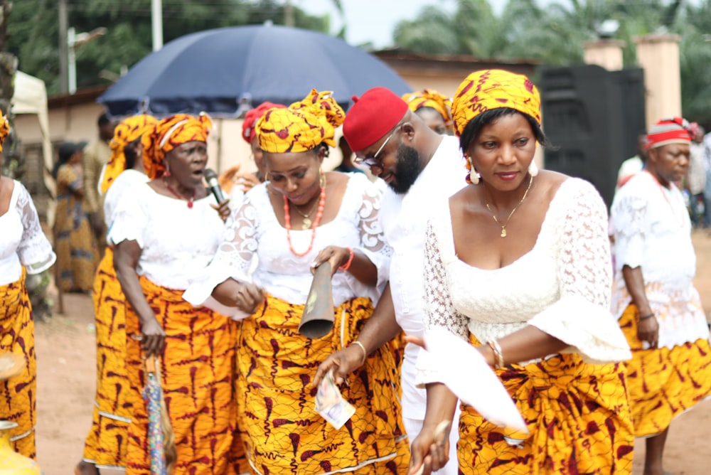 a group of people wearing traditional clothing