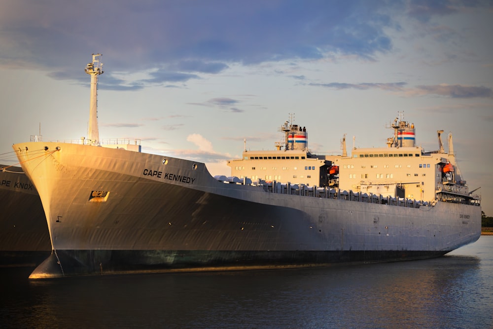 a large ship in the water