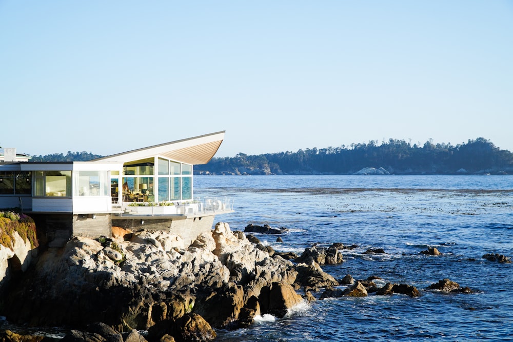 a house on a rocky shore