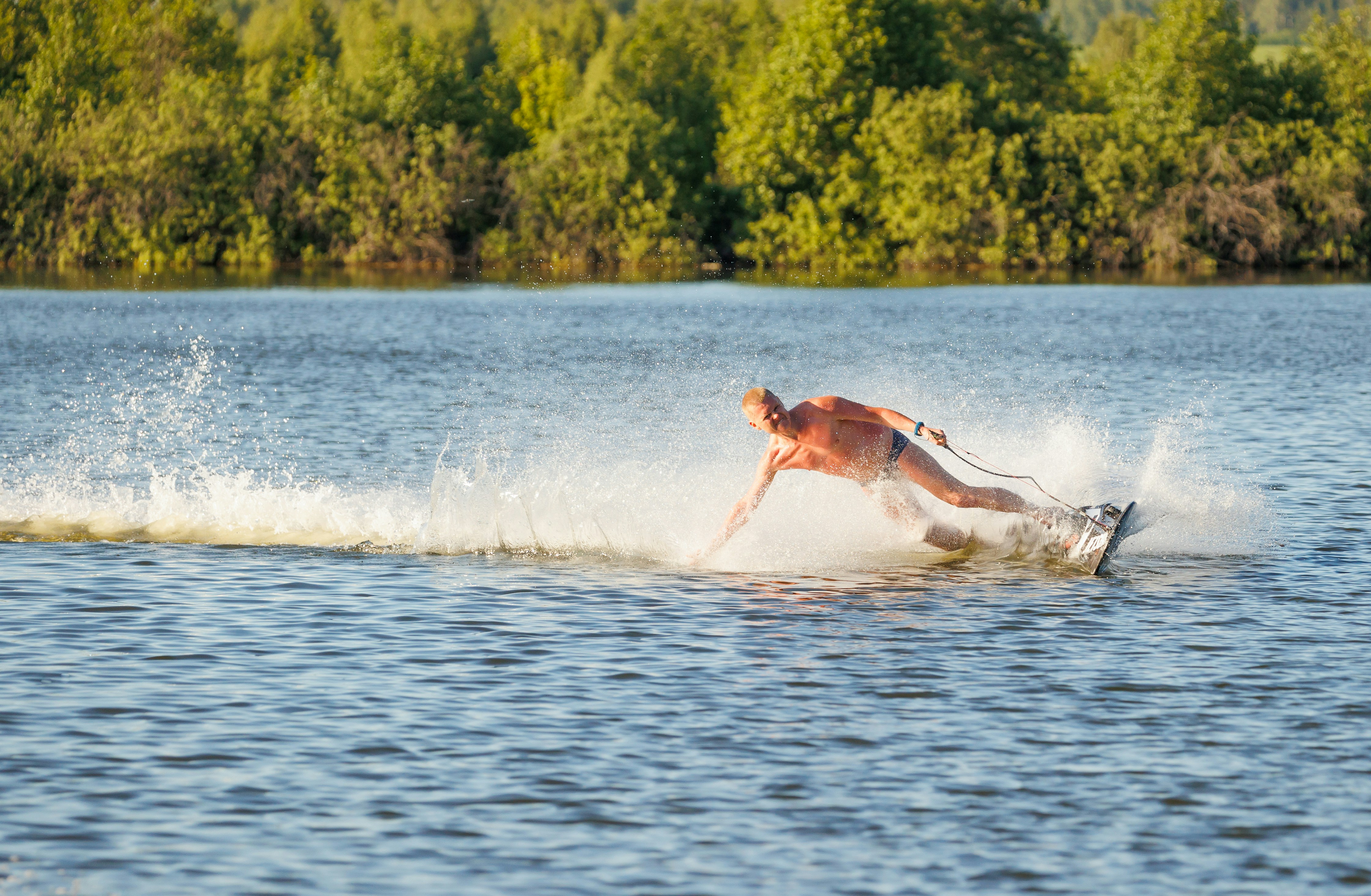 a man water skiing