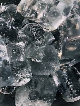 a close-up of some ice