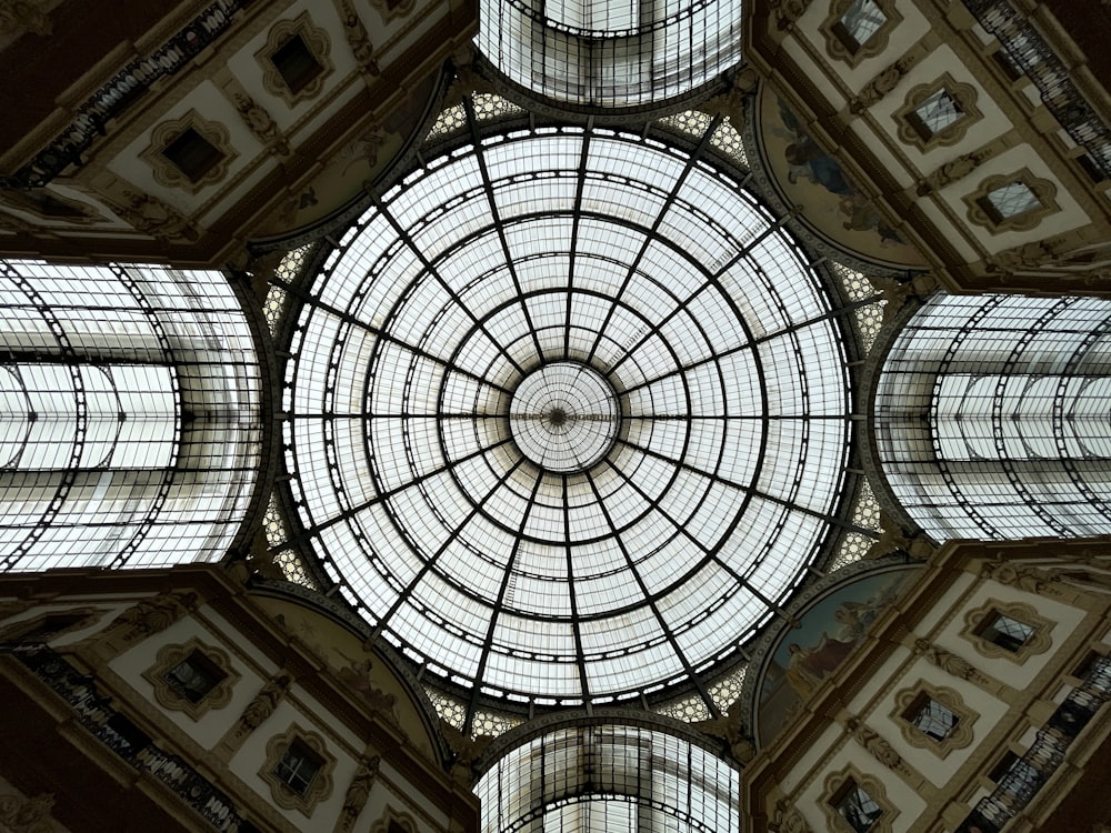 a large domed ceiling with many windows