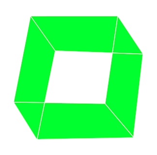a green square with white lines