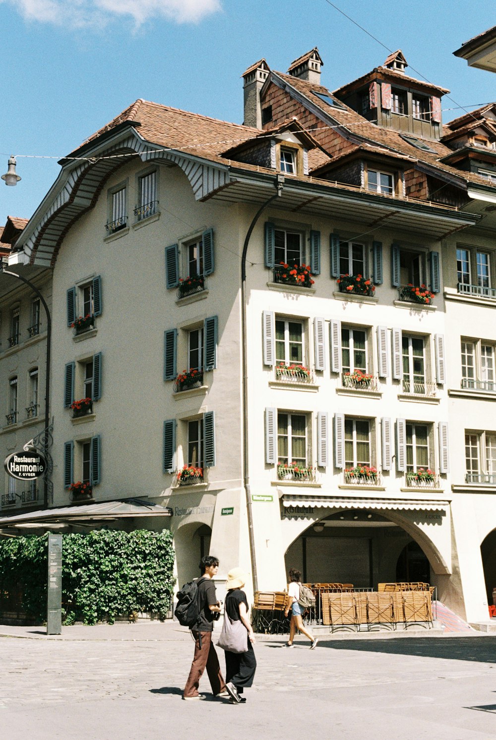 a large white building with many windows