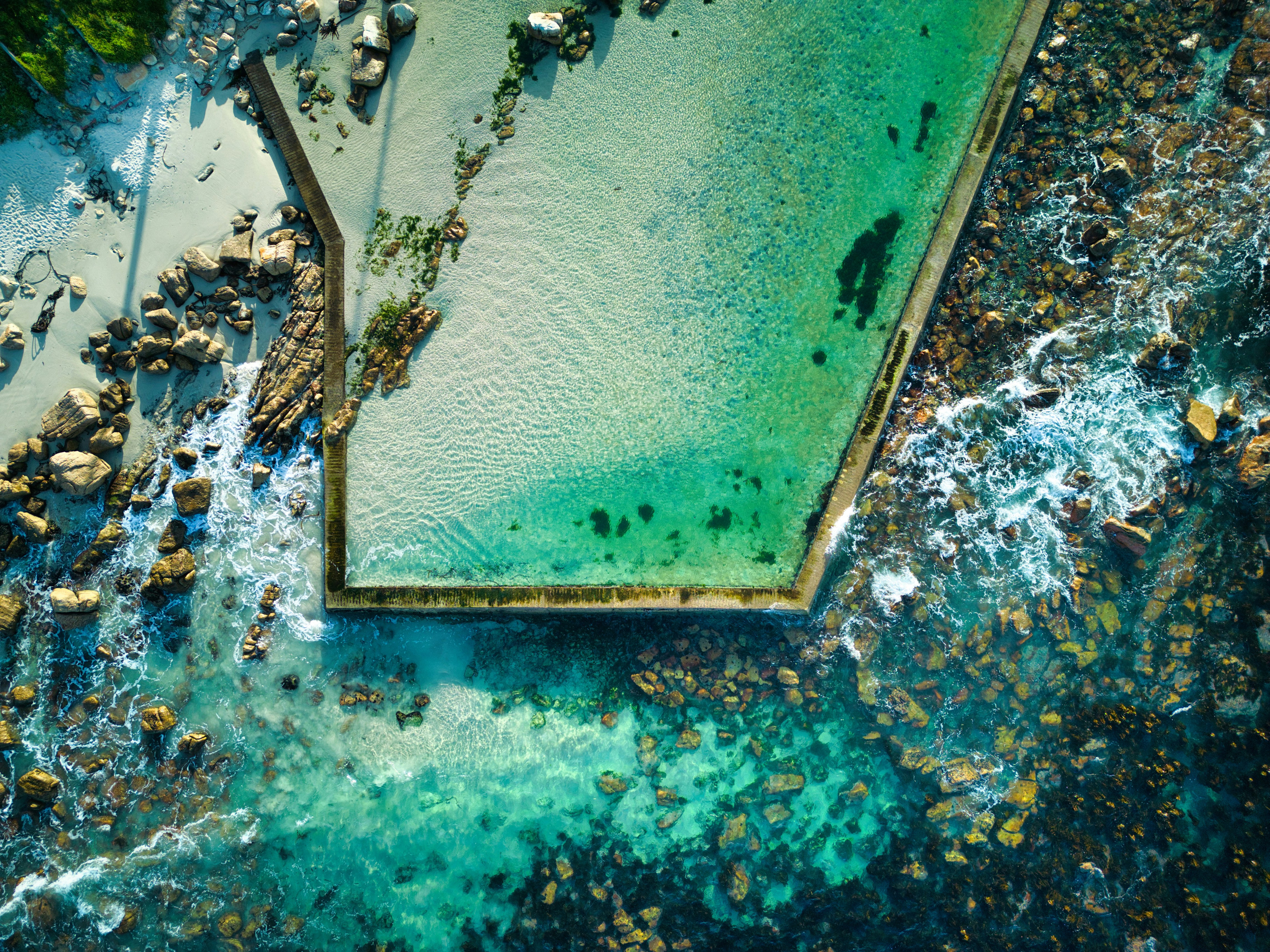a close up of a blue wall