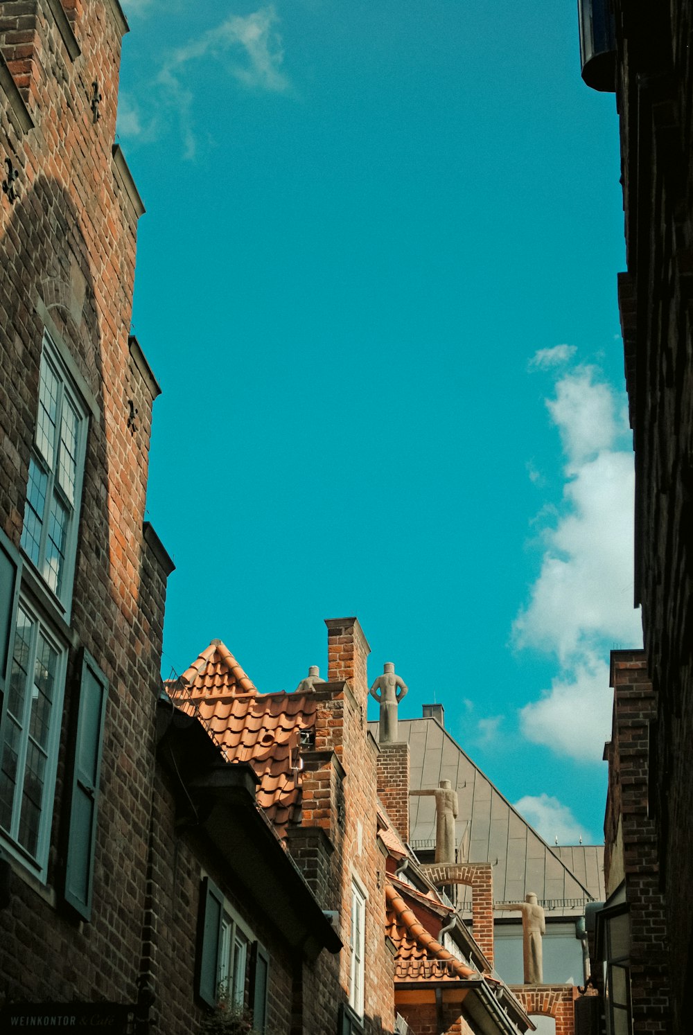 a building with a blue sky