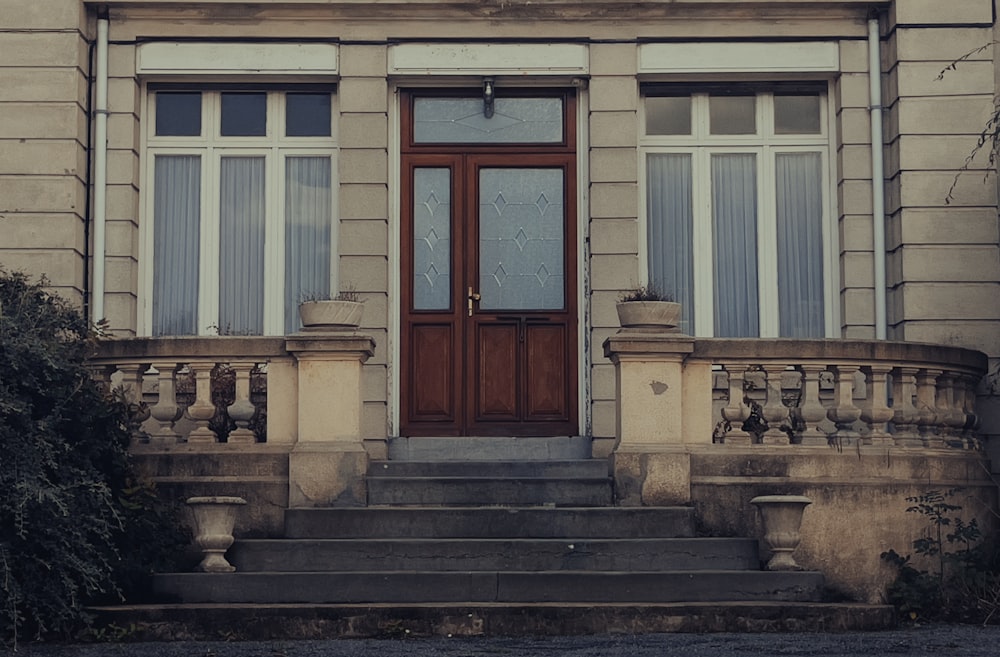 a building with a large door