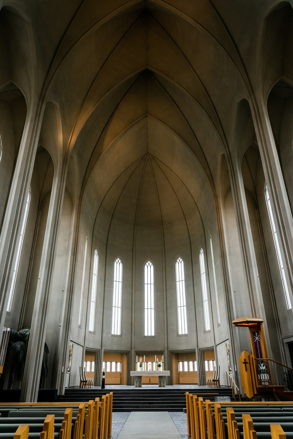 a large church with many windows