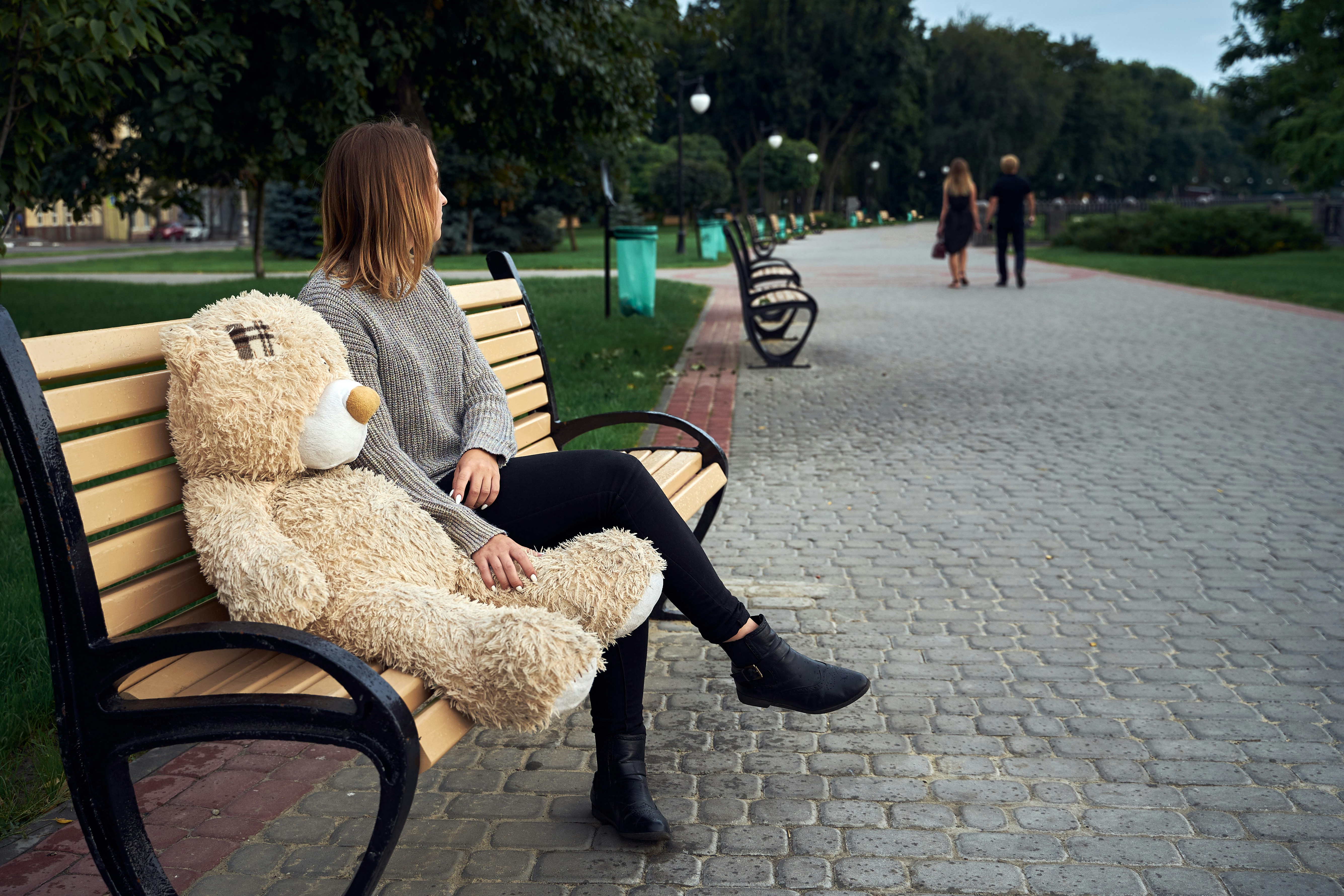 Stressed woman alone