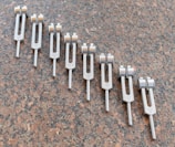 a group of white and grey objects