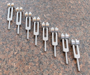 a group of white and grey objects