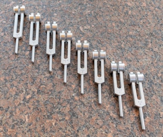 a group of white and grey objects