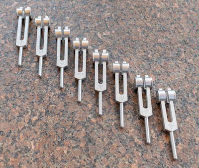 a group of white and grey objects
