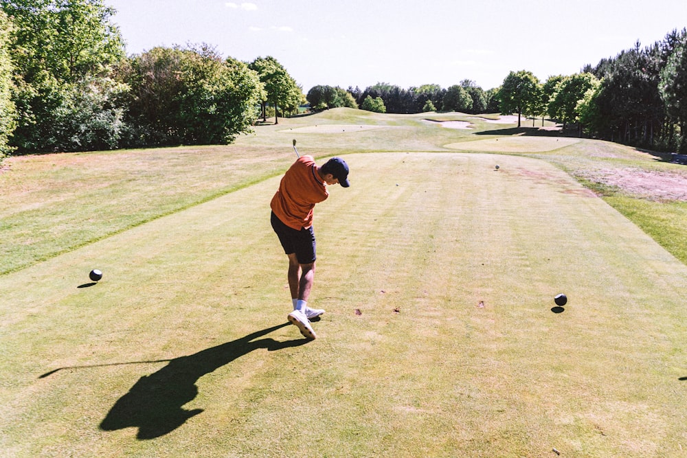 a man playing golf