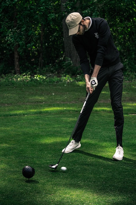 a man playing golf