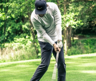 a person playing golf