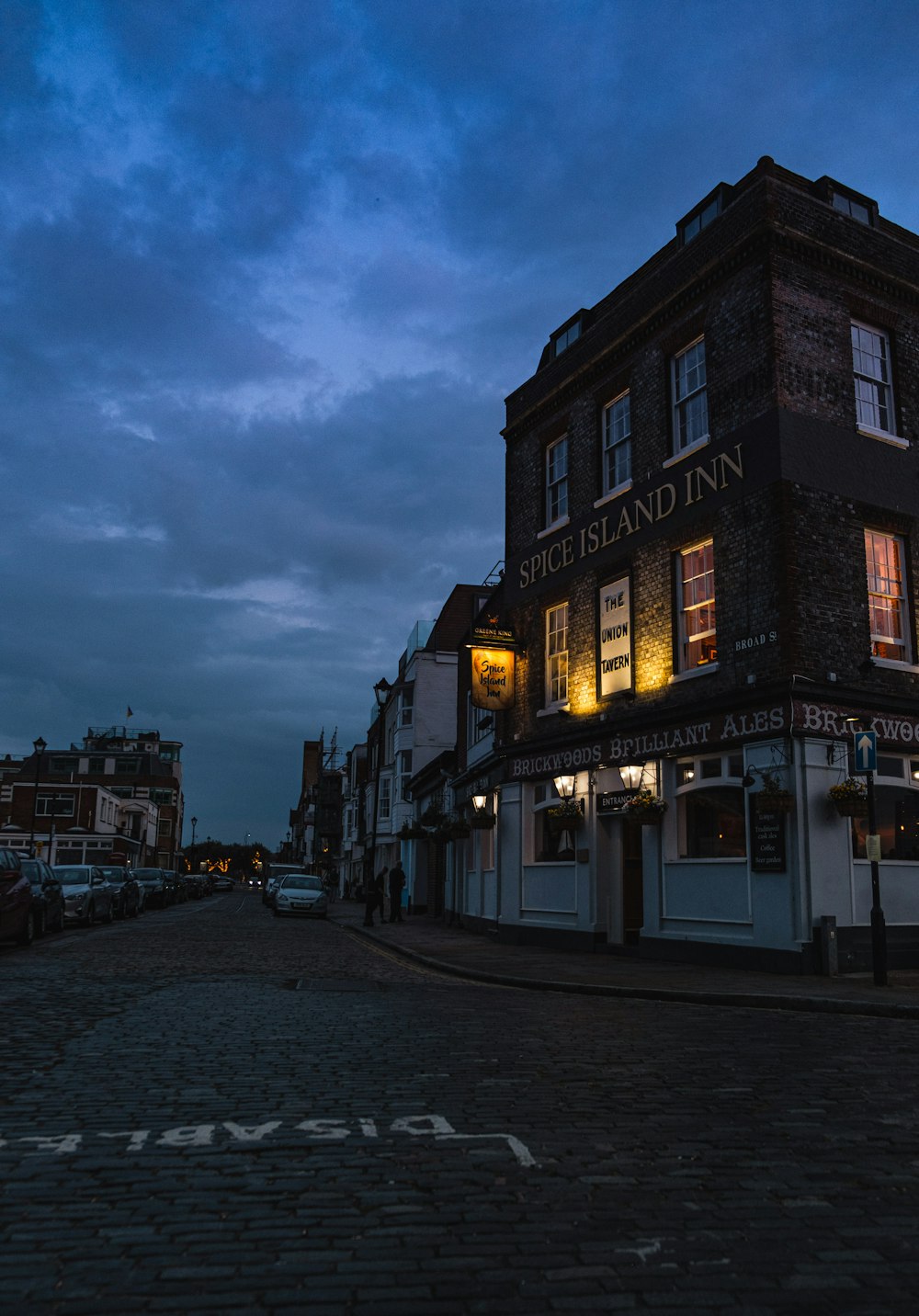 a street with buildings on the side