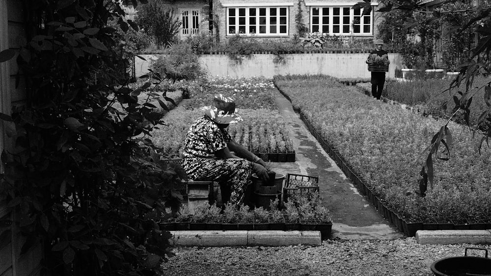 a person sitting on a bench