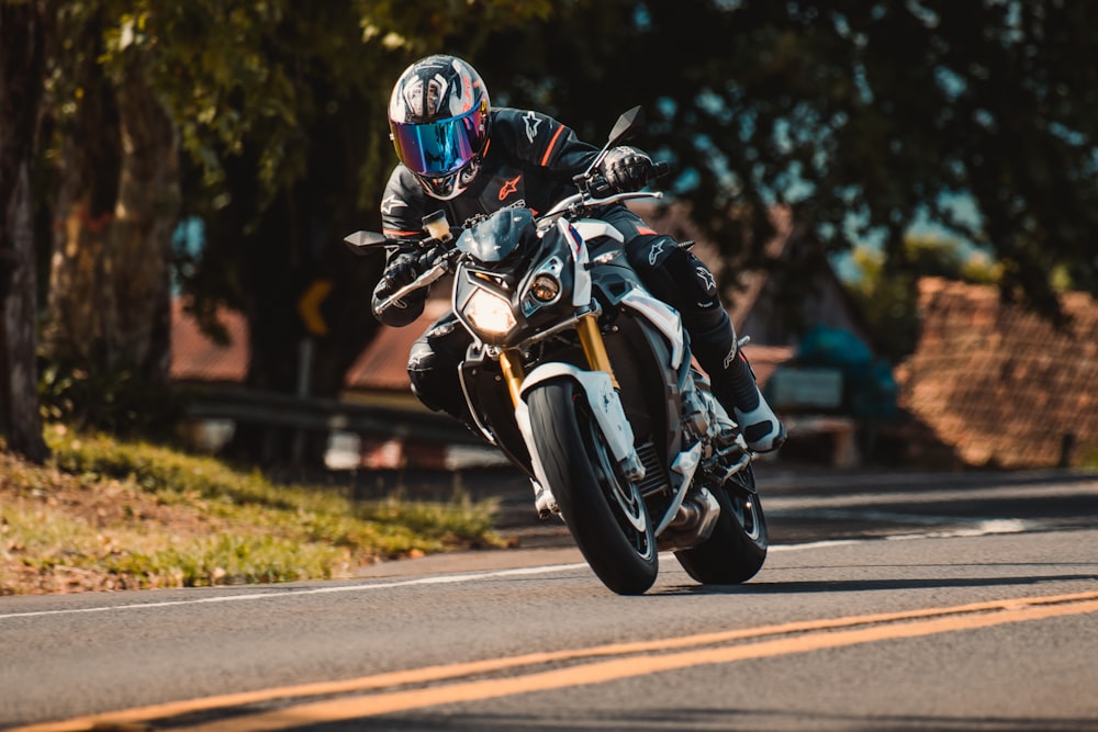 a man riding a motorcycle