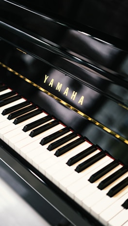 a piano with a black background
