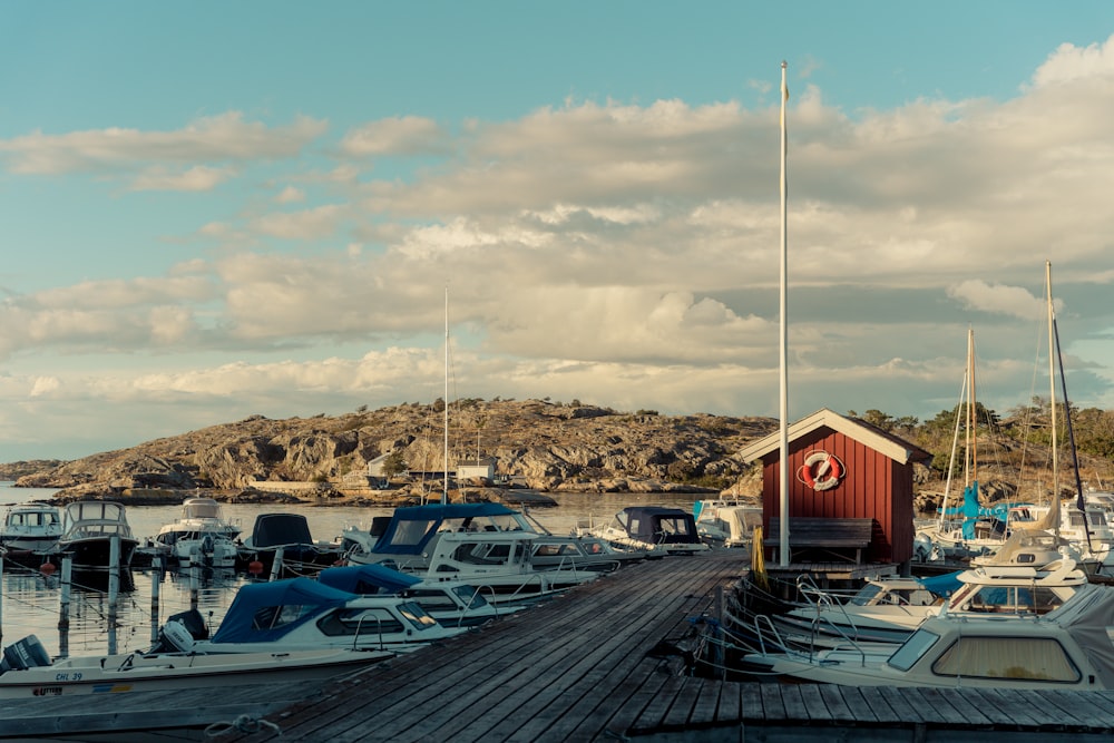 a dock with boats