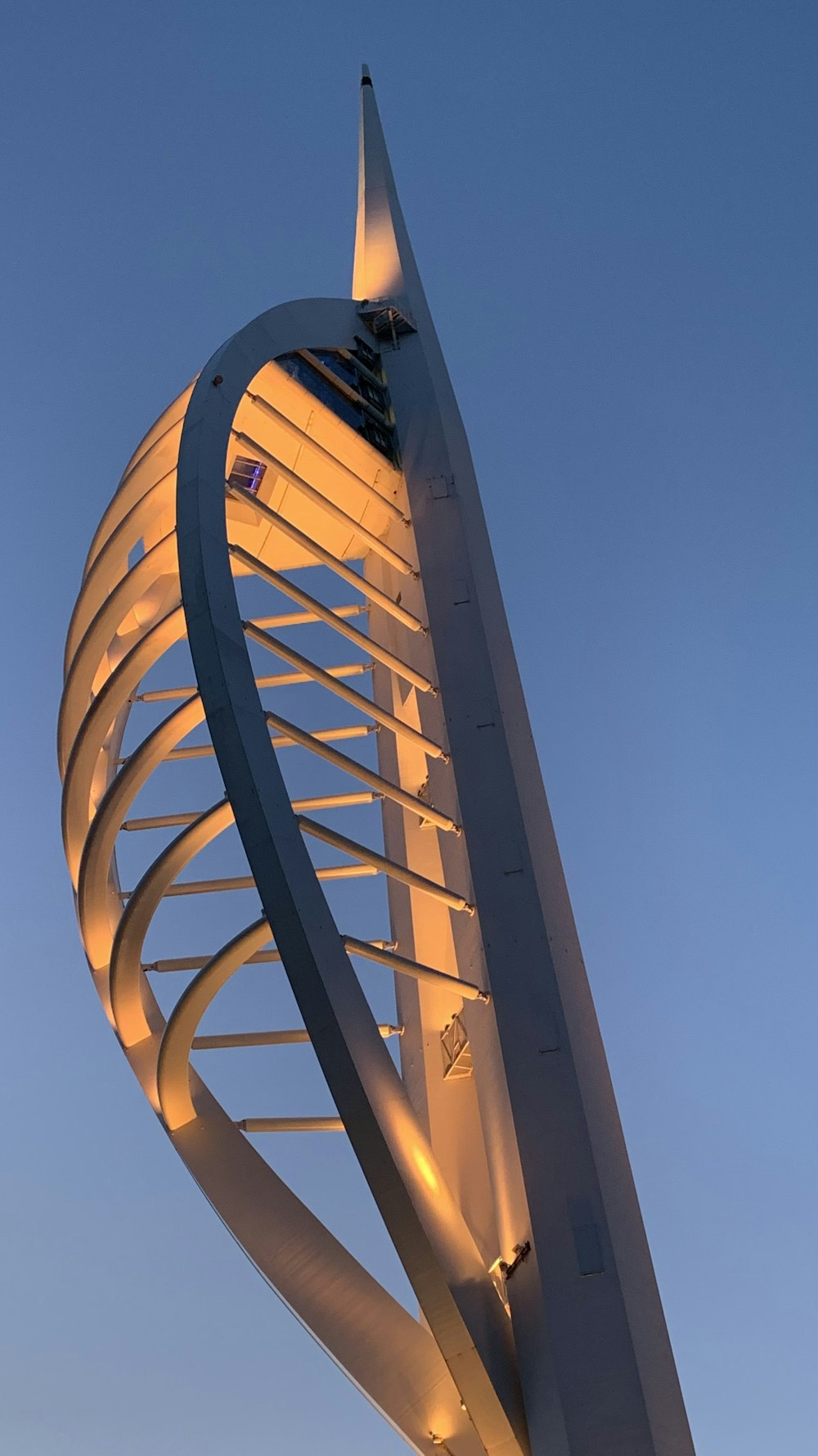 a tall tower with a blue sky