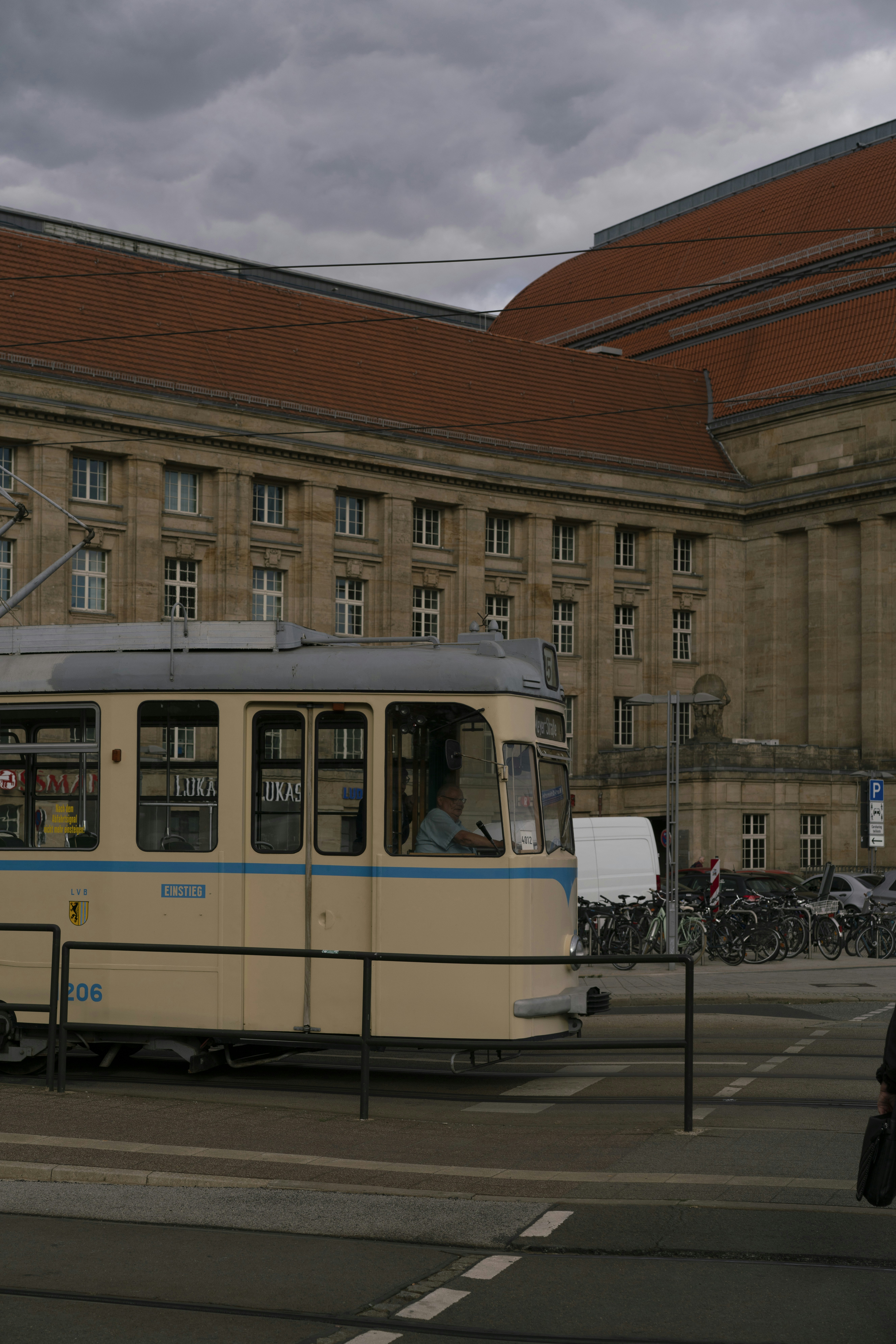 a trolley on a street